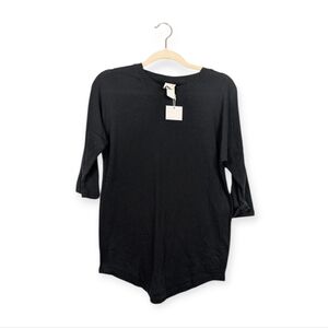 NWT Ch. Chapter Clothing Black 3/4 Sleeve Tunic Top Casual Basic Size L